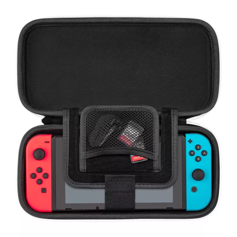 PDP Fina Deluxe: Preto & Branco Bolsa Rígida Nintendo Preto, Branco