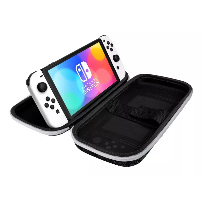 PDP Fina Deluxe: Preto & Branco Bolsa Rígida Nintendo Preto, Branco