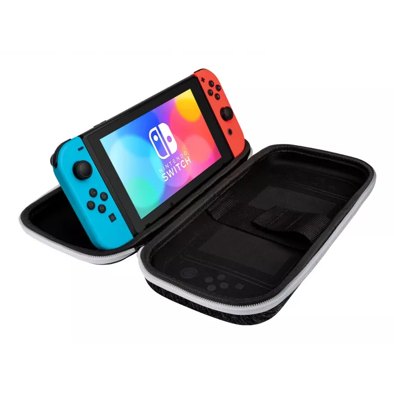 PDP Fina Deluxe: Preto & Branco Bolsa Rígida Nintendo Preto, Branco