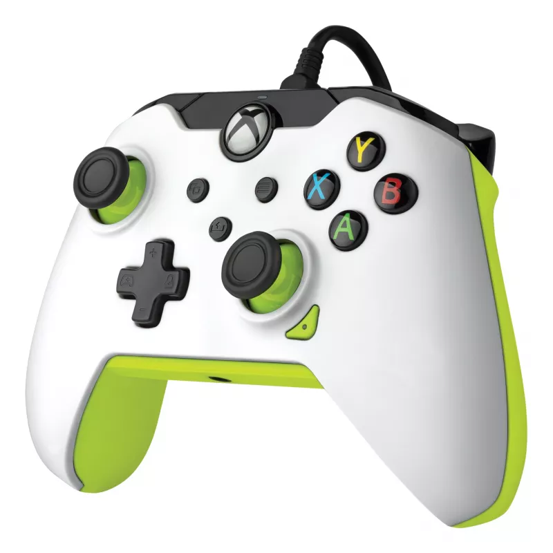 PDP Comando Com Fio: Electric White - Xbox Series X|S, Xbox One, Xbox, Windows 10/11