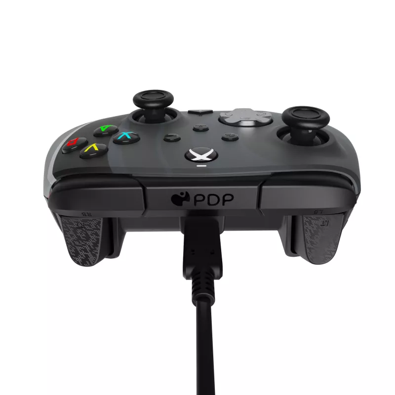 Comando PDP Rematch preto, branco USB analógico PC, Xbox One, Xbox Series S, Xbox Series X