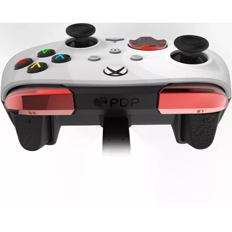 Comando PDP Rematch Advanced – comando com fios USB-C para PC, Xbox One, Xbox Series X|S – preto/vermelho/branco, cabo de 2,43 m