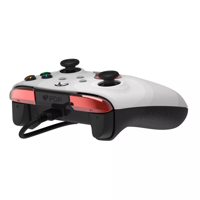 Comando PDP Rematch Advanced – comando com fios USB-C para PC, Xbox One, Xbox Series X|S – preto/vermelho/branco, cabo de 2,43 m