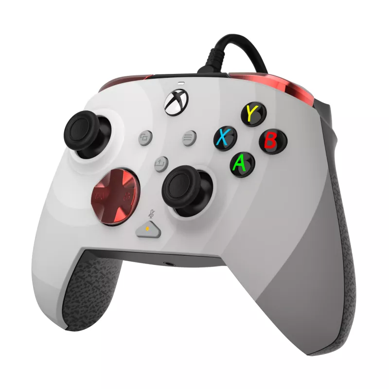 Comando PDP Rematch Advanced – comando com fios USB-C para PC, Xbox One, Xbox Series X|S – preto/vermelho/branco, cabo de 2,43 m