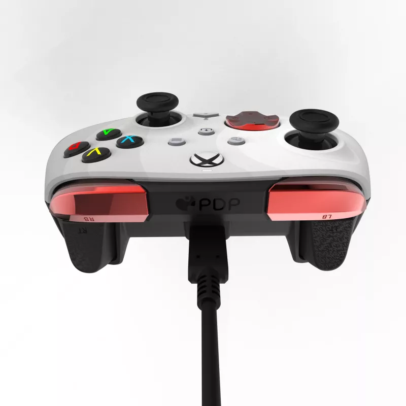 Comando PDP Rematch Advanced – comando com fios USB-C para PC, Xbox One, Xbox Series X|S – preto/vermelho/branco, cabo de 2,43 m