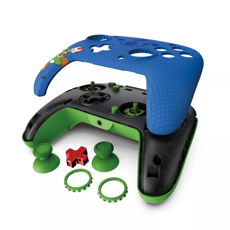 Comando com fios PDP REMATCH: Yoshi & Toad, comando, Nintendo Switch, Nintendo Switch OLED, D-pad, botão Home, analógico/digital, com fios, USB