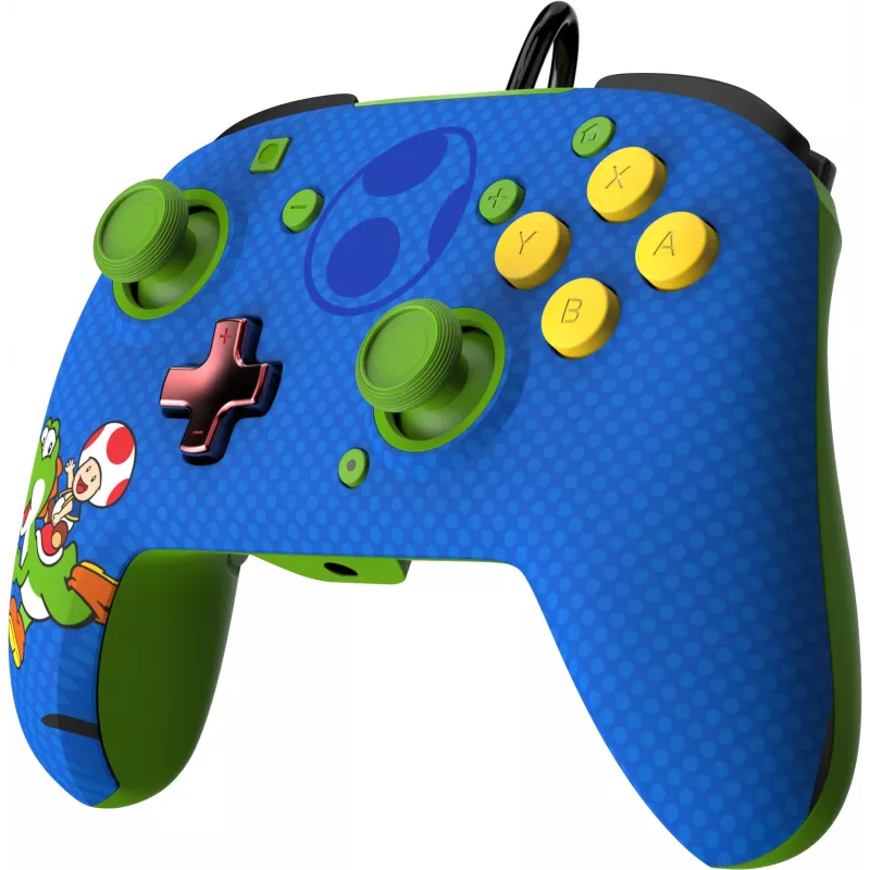 Comando com fios PDP REMATCH: Yoshi & Toad, comando, Nintendo Switch, Nintendo Switch OLED, D-pad, botão Home, analógico/digital, com fios, USB