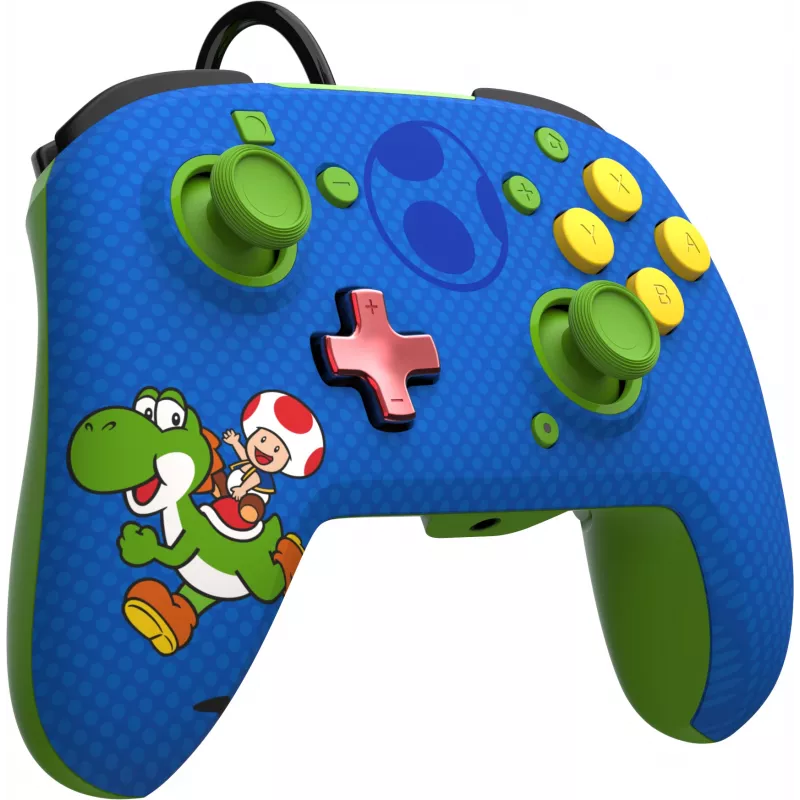 Comando com fios PDP REMATCH: Yoshi & Toad, comando, Nintendo Switch, Nintendo Switch OLED, D-pad, botão Home, analógico/digital, com fios, USB