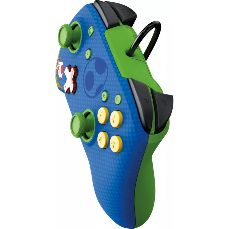 Comando com fios PDP REMATCH: Yoshi & Toad, comando, Nintendo Switch, Nintendo Switch OLED, D-pad, botão Home, analógico/digital, com fios, USB