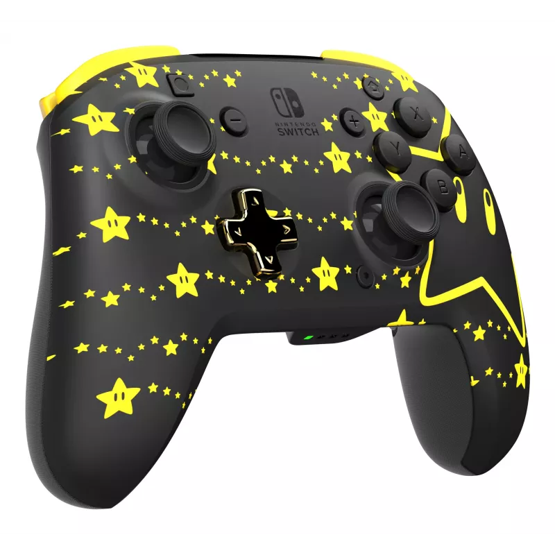 PDP REMATCH GLOW preto, amarelo comando analógico/digital Nintendo Switch, Nintendo Switch OLED