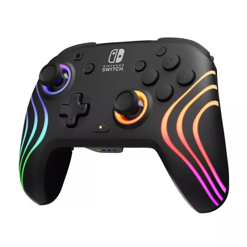 PDP Afterglow Wave preto USB comando analógico/digital Nintendo Switch, Nintendo Switch Lite, Nintendo Switch OLED