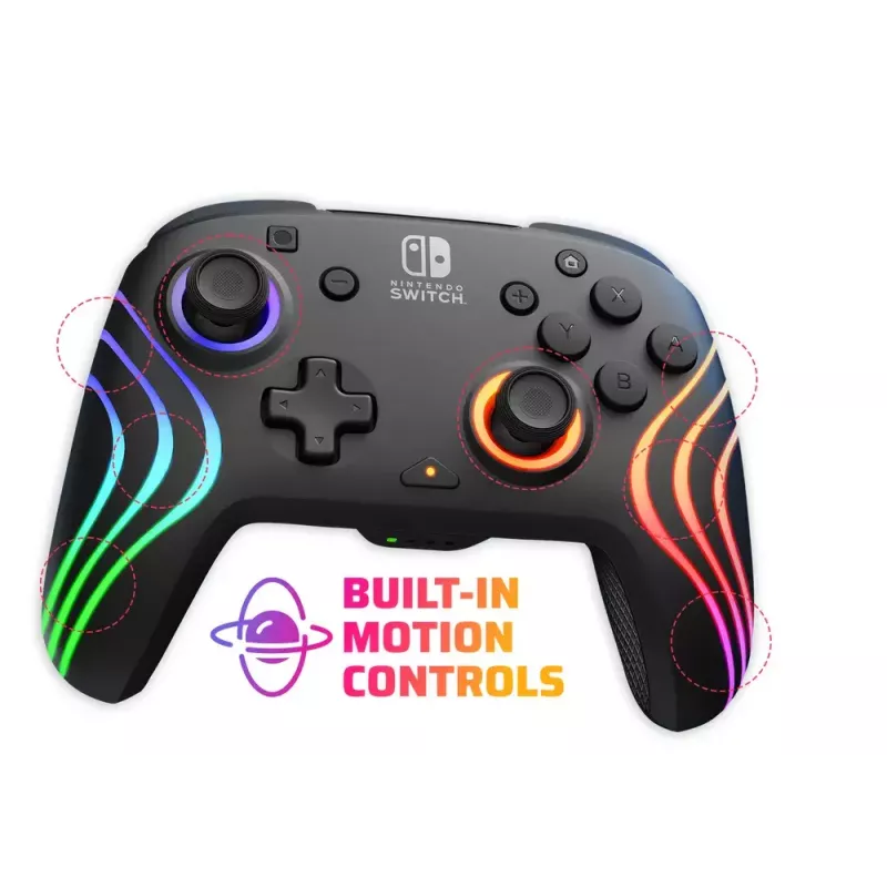 PDP Afterglow Wave preto USB comando analógico/digital Nintendo Switch, Nintendo Switch Lite, Nintendo Switch OLED