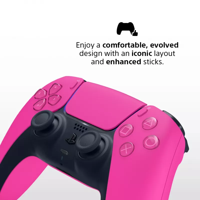 Comando Sony DualSense v3 para PlayStation 5 — rosa, Bluetooth e USB Type-C, bateria integrada