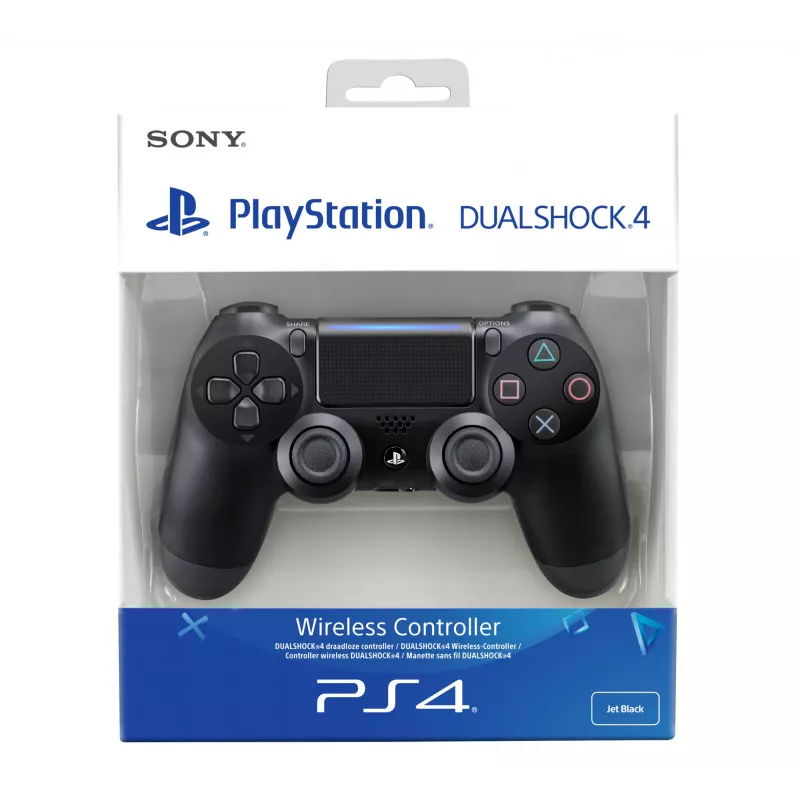 Sony DualShock 4 V2 Jet preto, comando, PlayStation 4, D-pad, analógico/digital, vários, com fios e sem fios