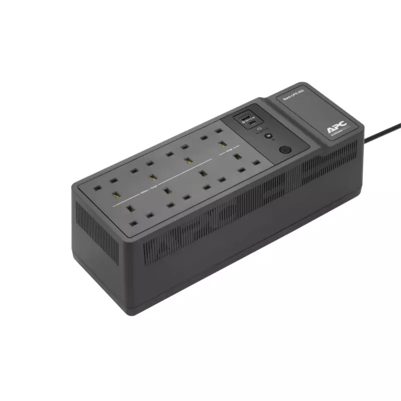 APC Back-UPS BE850G2-UK - 8 tomadas BS 1363, 850VA, 2 carregadores USB, 1 porta de dados USB