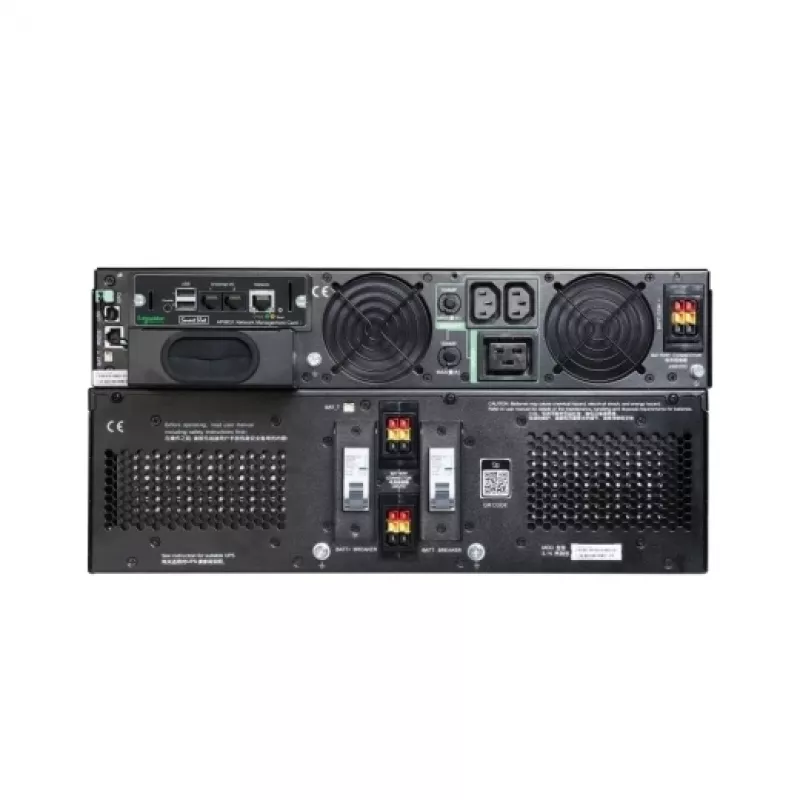 APC Smart-UPS On-Line, 8 kVA/8 kW, rack/torre, 230 V, 2x IEC C13+1x IEC C19+cablagem fixa de 3 fios (H+N+E) saídas, placa de rede, sem kit de calhas