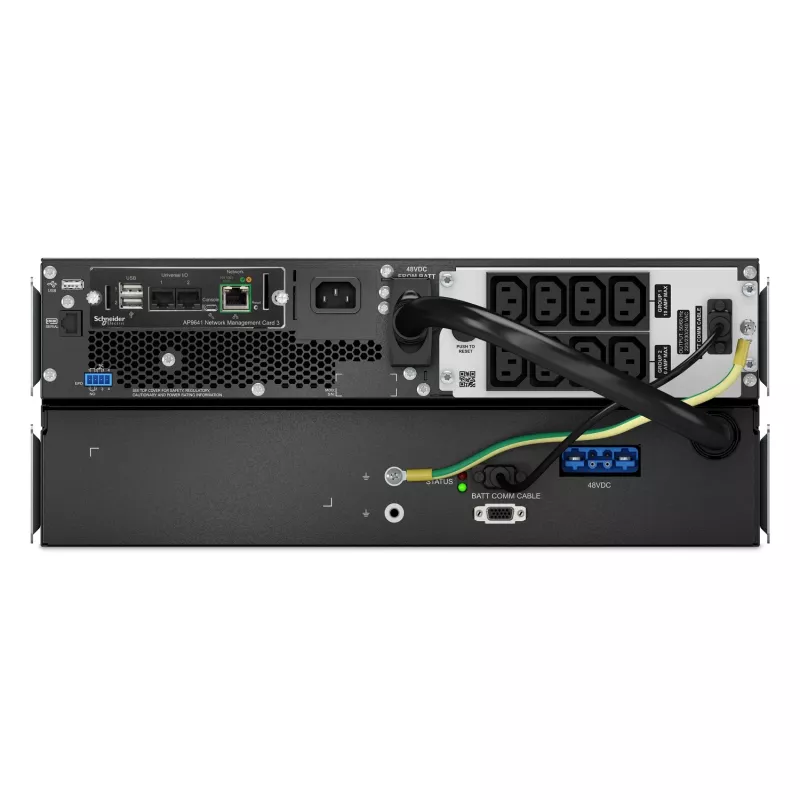 APC Smart-UPS On-Line, 1500VA, iões de lítio, montagem em rack 4U, 230V, 8x saídas C13 IEC, placa de rede, autonomia prolongada, kit de calhas incluído