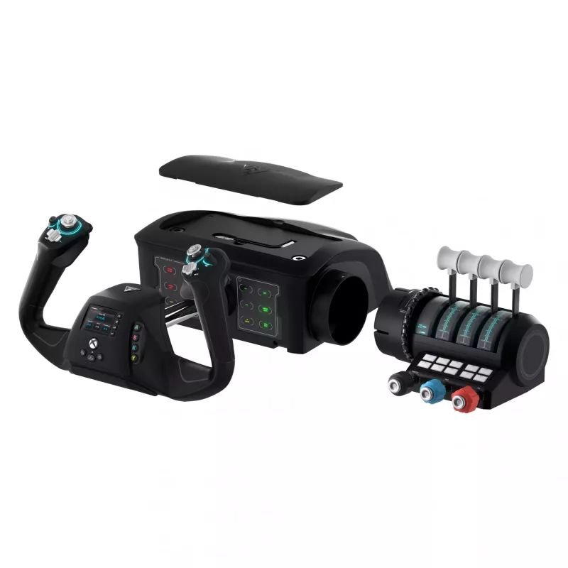 Simulador de voo Turtle Beach VelocityOne Flight preto USB analógico digital PC Xbox