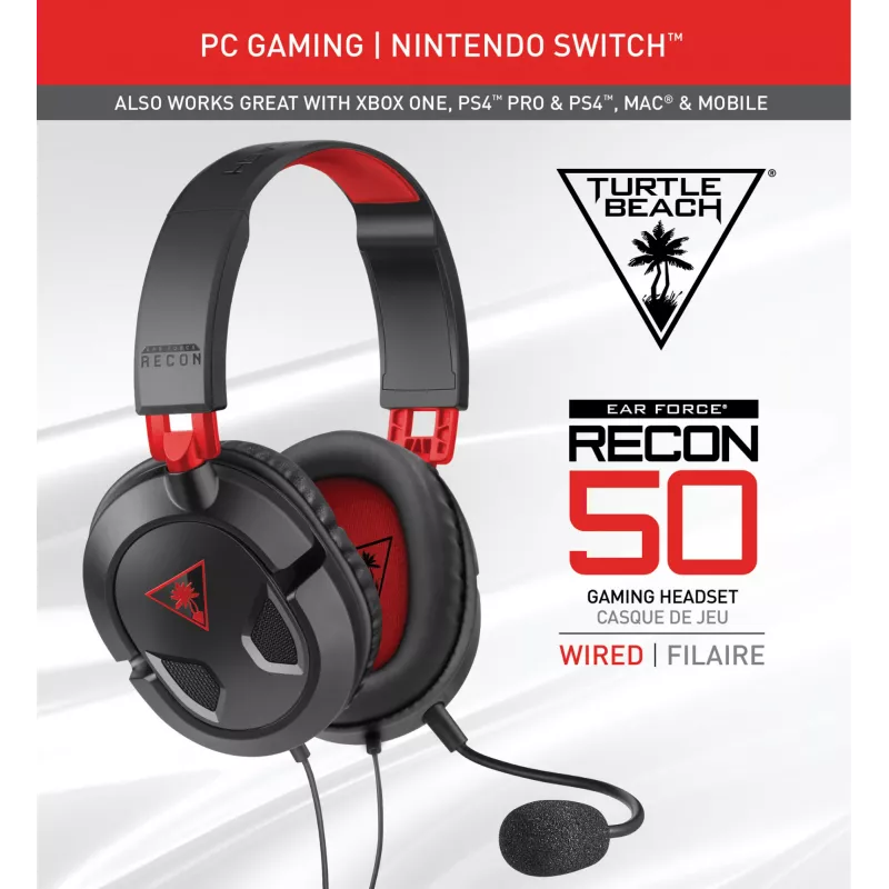 Turtle Beach Recon 50 headset com fios gaming – PC, Xbox Series X ou S, Xbox One, PS5 e PS4