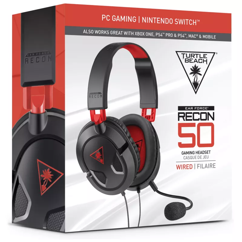 Turtle Beach Recon 50 headset com fios gaming – PC, Xbox Series X ou S, Xbox One, PS5 e PS4