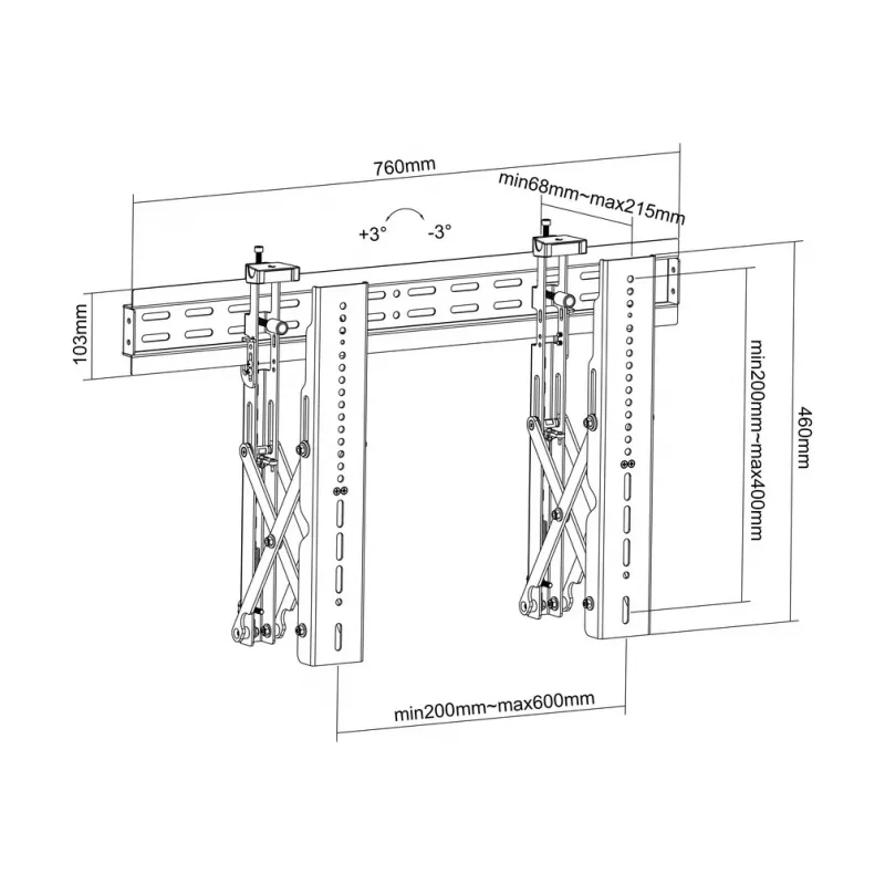 Suporte de parede para video wall Multibrackets M Public Push 40-70 inch preto