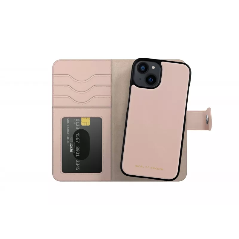 Carteira magnética iDeal of Sweden Magnet Wallet+ iPhone 13 / 14 / 16e rosa, capa flip, Apple, iPhone 13/14/16E, 15,4 cm (6,06