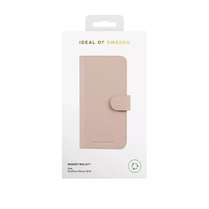 Carteira magnética iDeal of Sweden Magnet Wallet+ iPhone 13 / 14 / 16e rosa, capa flip, Apple, iPhone 13/14/16E, 15,4 cm (6,06