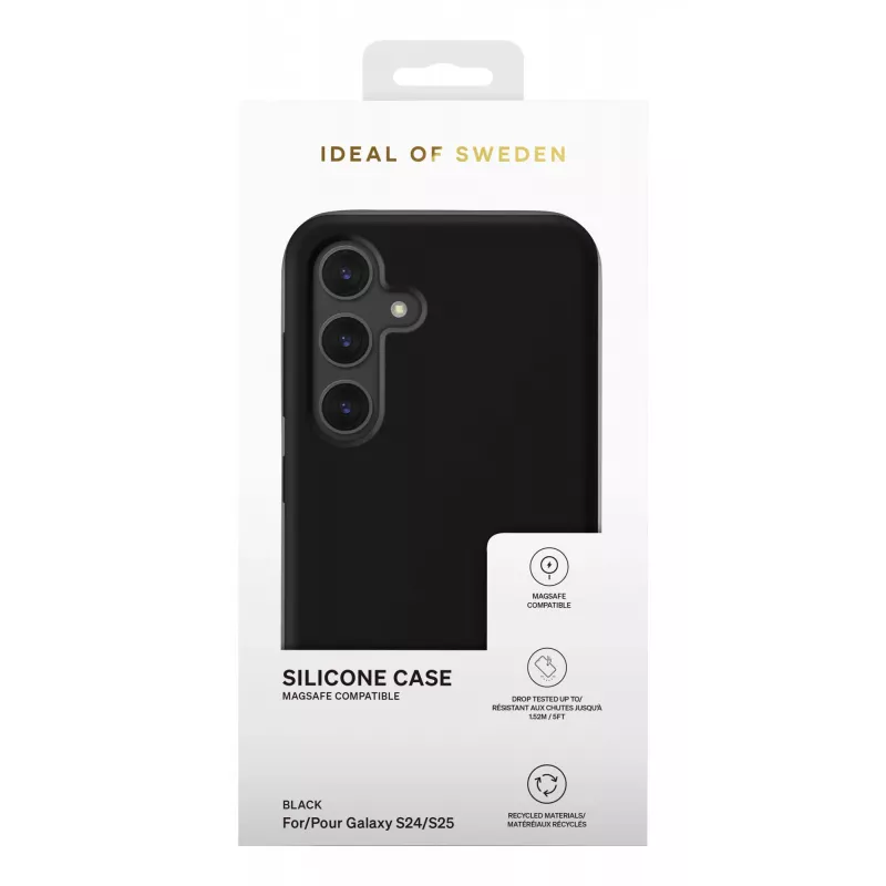 Capa de silicone iDeal of Sweden MagSafe Galaxy S24 / S25 preta