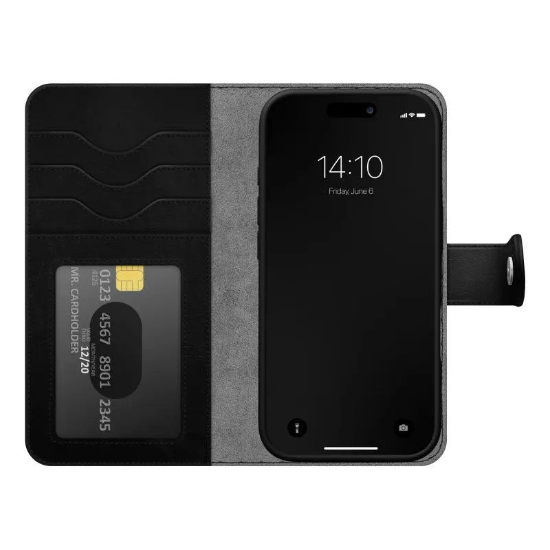 Carteira magnética iDeal of Sweden Magnet Wallet+ MagSafe iPhone 17 Pro preta