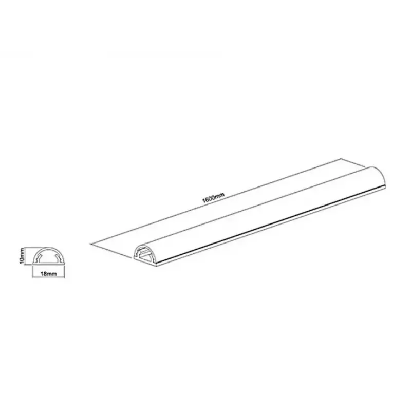 Cobertura para cabos Multibrackets M Universal preta 18 mm de largura 1600 mm de comprimento