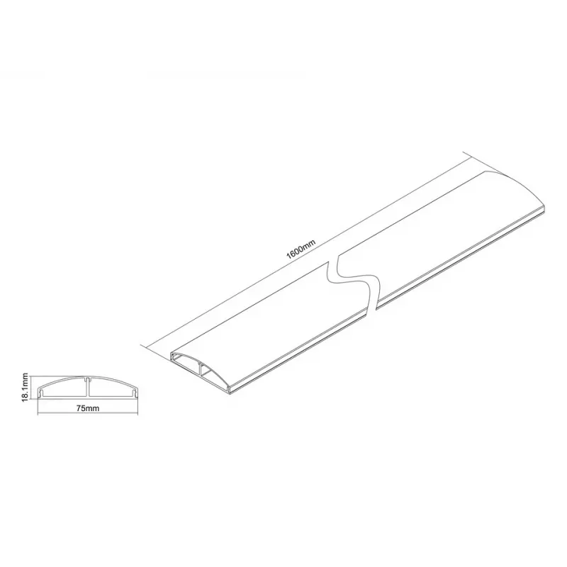 Cobertura para cabos Multibrackets M SS alumínio 75 mm L - 1600 mm C