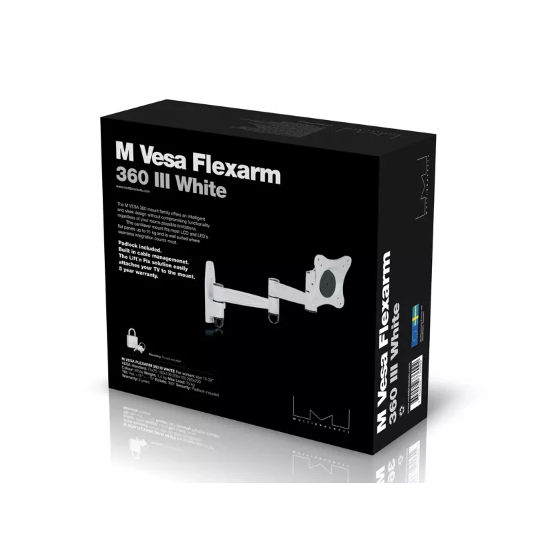 Suporte Multibrackets M VESA Flexarm 360 III branco 15 kg 15-32