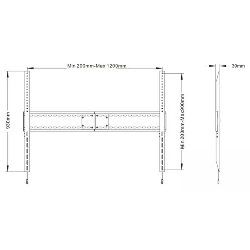 Suporte de parede fixo Multibrackets M Universal SD MAX 1200x900