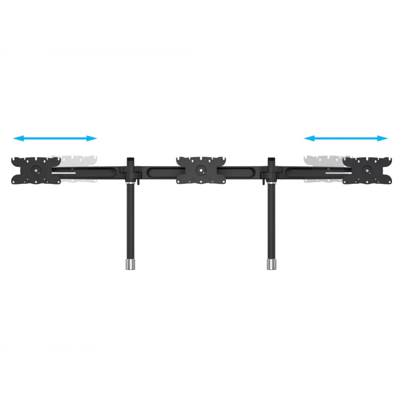 Kit de extensão para suporte de mesa de três monitores MULTIBRACKETS M VESA para 3 ecrãs 24–32 polegadas até 24 kg, alumínio/plástico, preto