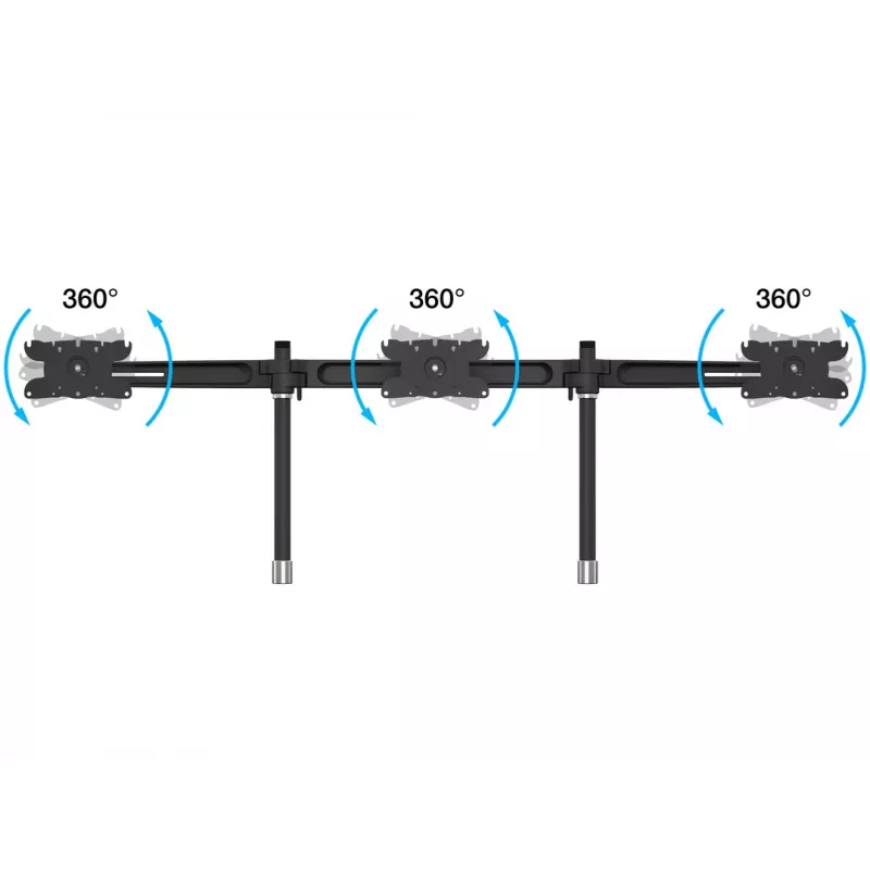 Kit de extensão para suporte de mesa de três monitores MULTIBRACKETS M VESA para 3 ecrãs 24–32 polegadas até 24 kg, alumínio/plástico, preto
