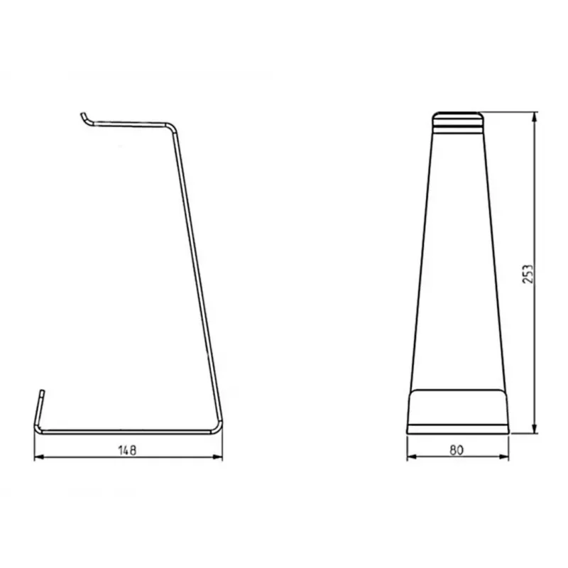 Suporte para auscultadores Multibrackets M Headset Holder suporte de mesa prateado alumínio