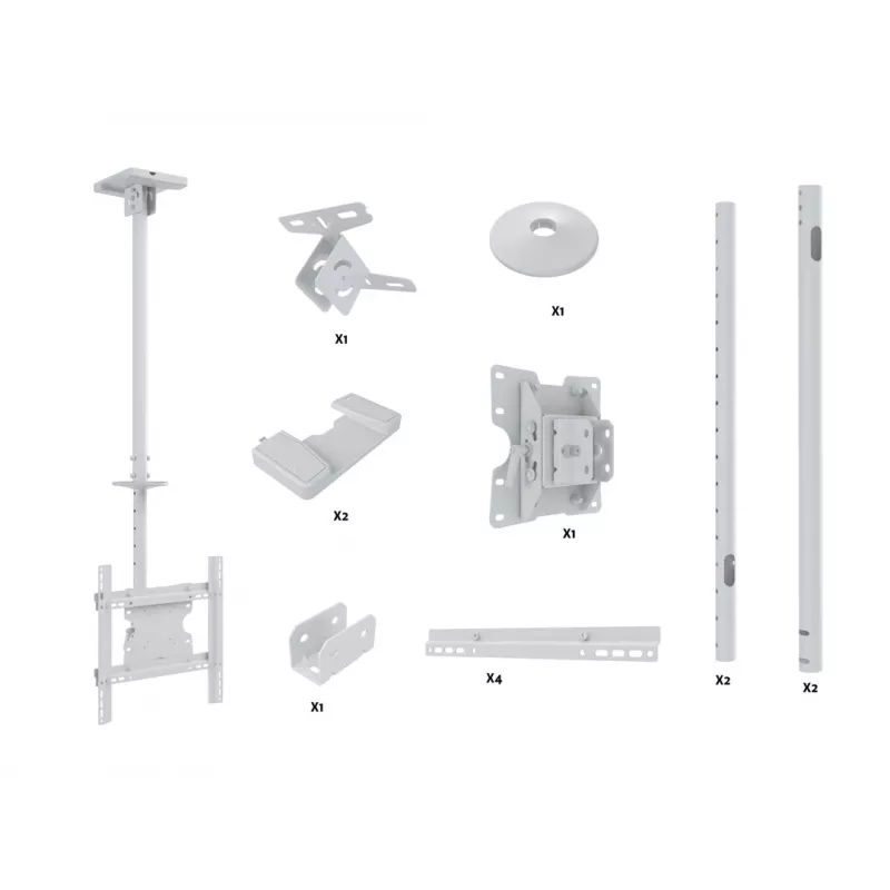 Multibrackets M Public Ceilingmount Medium Single White 3000 Capacidade máxima 30 kg Tamanho mínimo do ecrã 32 polegadas Tamanho máximo do ecrã 55 polegadas