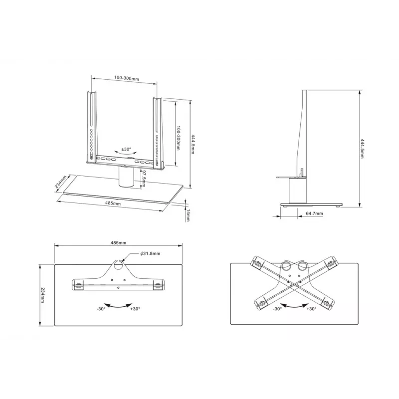 Multibrackets M VESA Tablestand Turn Small MAX 300x300 preto
