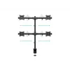 Multibrackets M Deskmount Basic Quad, grampo/passagem, 32 kg, 38,1 cm (15 polegadas), 68,6 cm (27 polegadas), 100 x 100 mm, preto