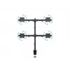 Multibrackets M Deskmount Basic Quad, grampo/passagem, 32 kg, 38,1 cm (15 polegadas), 68,6 cm (27 polegadas), 100 x 100 mm, preto