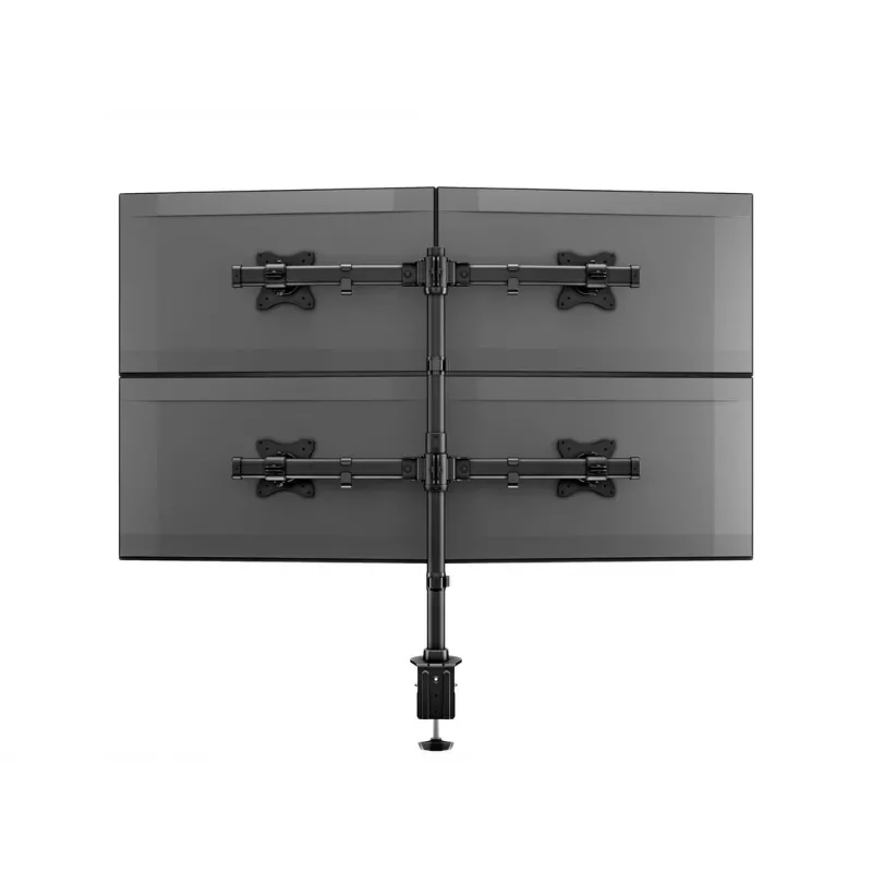 Multibrackets M Deskmount Basic Quad, grampo/passagem, 32 kg, 38,1 cm (15 polegadas), 68,6 cm (27 polegadas), 100 x 100 mm, preto