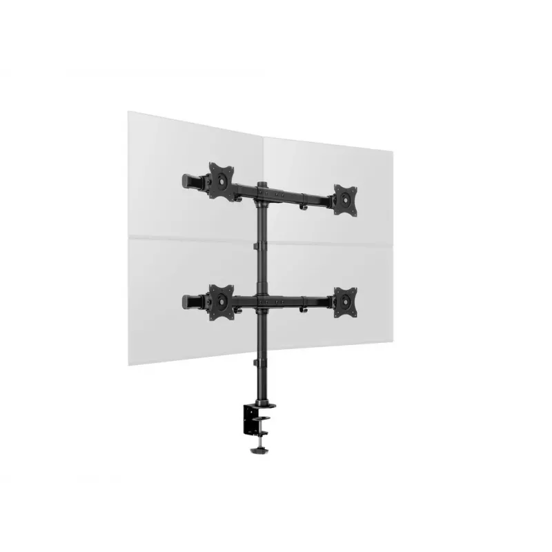 Multibrackets M Deskmount Basic Quad, grampo/passagem, 32 kg, 38,1 cm (15 polegadas), 68,6 cm (27 polegadas), 100 x 100 mm, preto