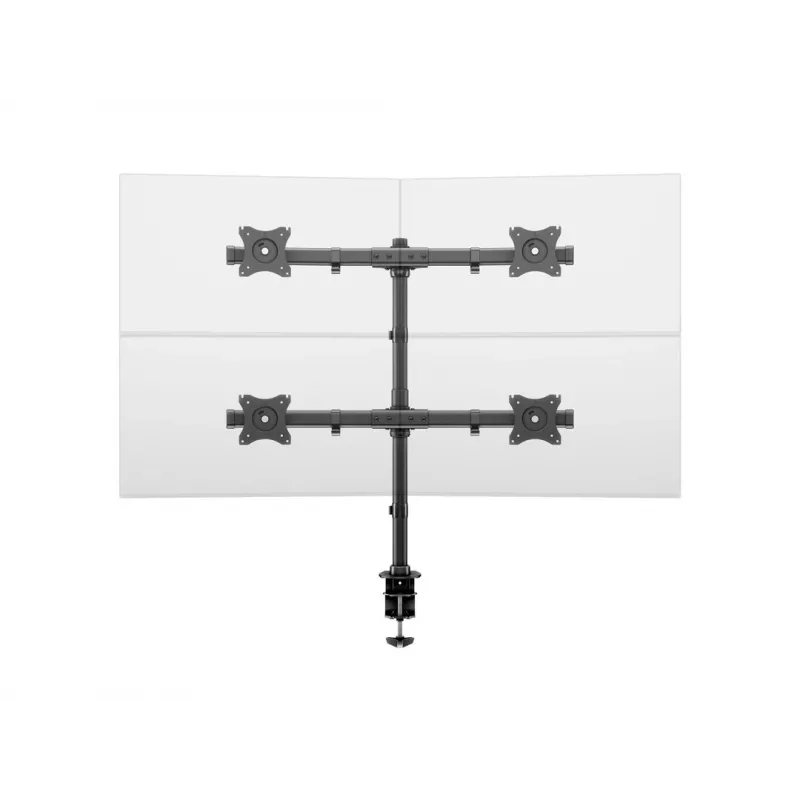Multibrackets M Deskmount Basic Quad, grampo/passagem, 32 kg, 38,1 cm (15 polegadas), 68,6 cm (27 polegadas), 100 x 100 mm, preto