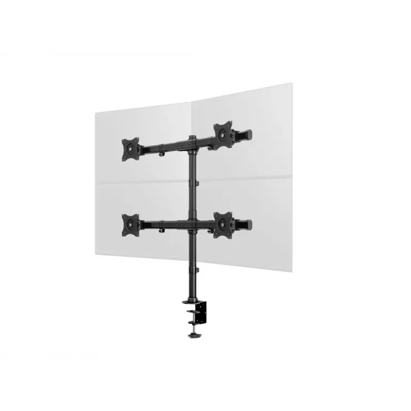 Multibrackets M Deskmount Basic Quad, grampo/passagem, 32 kg, 38,1 cm (15 polegadas), 68,6 cm (27 polegadas), 100 x 100 mm, preto