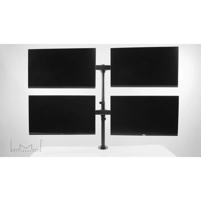 Multibrackets M Deskmount Basic Quad, grampo/passagem, 32 kg, 38,1 cm (15 polegadas), 68,6 cm (27 polegadas), 100 x 100 mm, preto