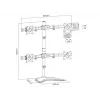 Multibrackets M Deskstand Basic Quad suporte de apoio livre 32 kg 15-27 polegadas