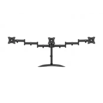 Suporte de mesa para monitor MULTIBRACKETS M Deskstand Basic Triple — 3 vias, VESA 75x75–100x100, suporta até 24 kg, para ecrãs de 15 a 27 polegadas, preto