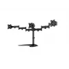 Suporte de mesa para monitor MULTIBRACKETS M Deskstand Basic Triple — 3 vias, VESA 75x75–100x100, suporta até 24 kg, para ecrãs de 15 a 27 polegadas, preto