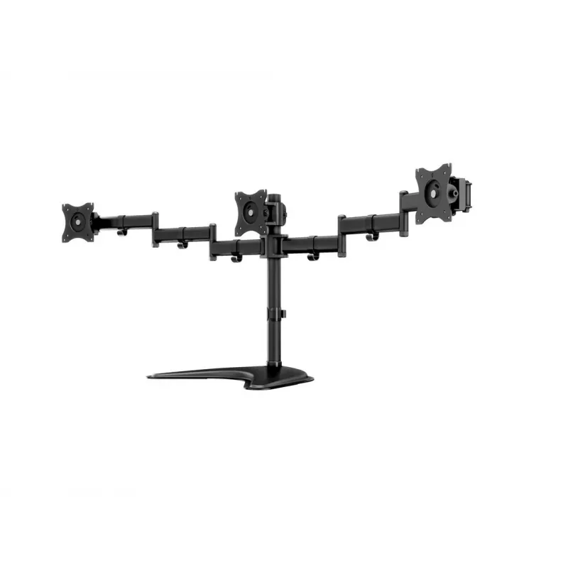 Suporte de mesa para monitor MULTIBRACKETS M Deskstand Basic Triple — 3 vias, VESA 75x75–100x100, suporta até 24 kg, para ecrãs de 15 a 27 polegadas, preto