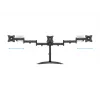 Suporte de mesa para monitor MULTIBRACKETS M Deskstand Basic Triple — 3 vias, VESA 75x75–100x100, suporta até 24 kg, para ecrãs de 15 a 27 polegadas, preto
